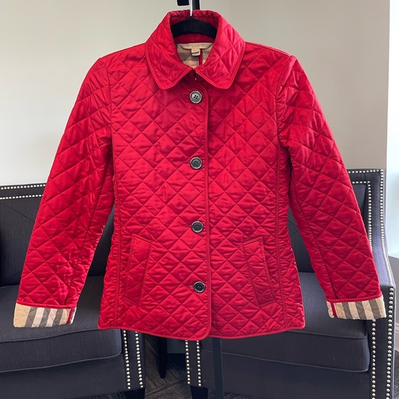 COPY - Burberry Brit Quilted Red Jacket - Picture 1 of 8